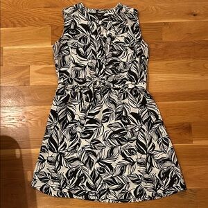 Mossimo Supply Co. Black White Leaf Print Dress Large